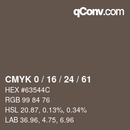 カラーコード: CMYK 0 / 16 / 24 / 61 | qconv.com
