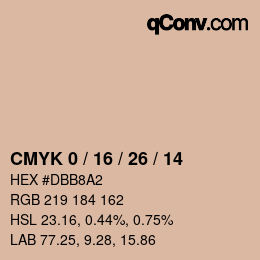カラーコード: CMYK 0 / 16 / 26 / 14 | qconv.com