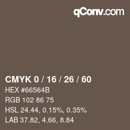 カラーコード: CMYK 0 / 16 / 26 / 60 | qconv.com