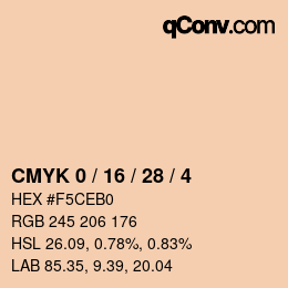 Color code: CMYK 0 / 16 / 28 / 4 | qconv.com