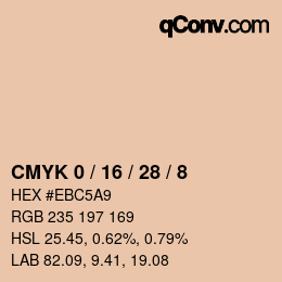 Code couleur: CMYK 0 / 16 / 28 / 8 | qconv.com