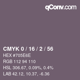 颜色代码: CMYK 0 / 16 / 2 / 56 | qconv.com