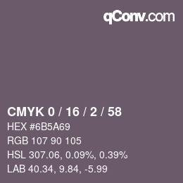 Color code: CMYK 0 / 16 / 2 / 58 | qconv.com