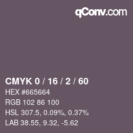 Color code: CMYK 0 / 16 / 2 / 60 | qconv.com