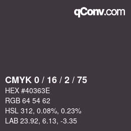 Color code: CMYK 0 / 16 / 2 / 75 | qconv.com