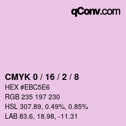 カラーコード: CMYK 0 / 16 / 2 / 8 | qconv.com