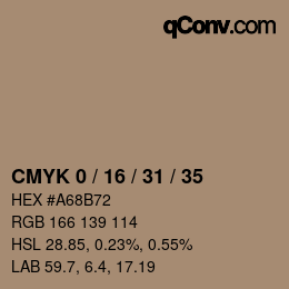 Código de color: CMYK 0 / 16 / 31 / 35 | qconv.com