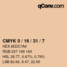 カラーコード: CMYK 0 / 16 / 31 / 7 | qconv.com
