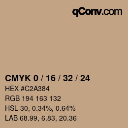 カラーコード: CMYK 0 / 16 / 32 / 24 | qconv.com