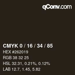 颜色代码: CMYK 0 / 16 / 34 / 85 | qconv.com