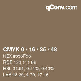 Farbcode: CMYK 0 / 16 / 35 / 48 | qconv.com