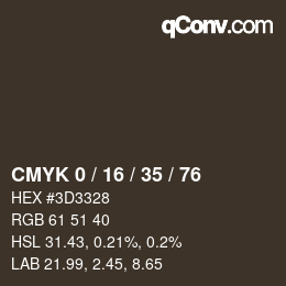 Farbcode: CMYK 0 / 16 / 35 / 76 | qconv.com