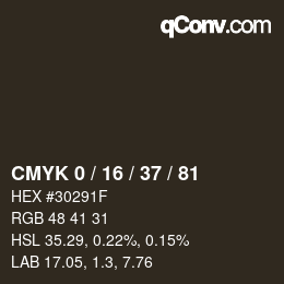 カラーコード: CMYK 0 / 16 / 37 / 81 | qconv.com