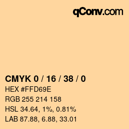 Código de color: CMYK 0 / 16 / 38 / 0 | qconv.com