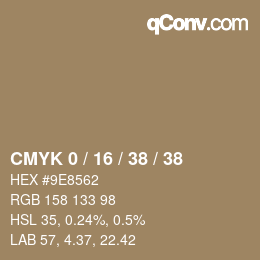 Farbcode: CMYK 0 / 16 / 38 / 38 | qconv.com