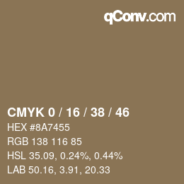 颜色代码: CMYK 0 / 16 / 38 / 46 | qconv.com