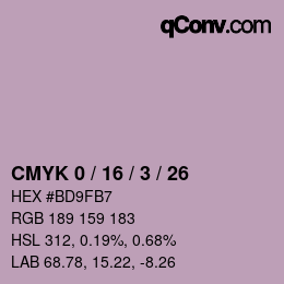 Color code: CMYK 0 / 16 / 3 / 26 | qconv.com