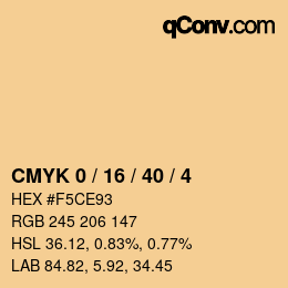 Color code: CMYK 0 / 16 / 40 / 4 | qconv.com