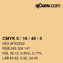 Color code: CMYK 0 / 16 / 40 / 4 | qconv.com