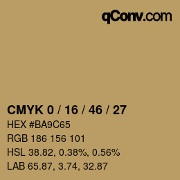 Farbcode: CMYK 0 / 16 / 46 / 27 | qconv.com