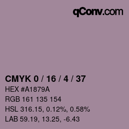 Código de color: CMYK 0 / 16 / 4 / 37 | qconv.com