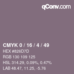 Color code: CMYK 0 / 16 / 4 / 49 | qconv.com