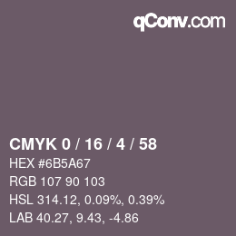 Color code: CMYK 0 / 16 / 4 / 58 | qconv.com