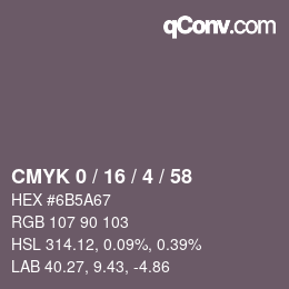 Color code: CMYK 0 / 16 / 4 / 58 | qconv.com