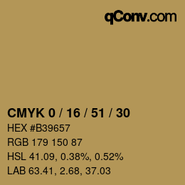 Farbcode: CMYK 0 / 16 / 51 / 30 | qconv.com