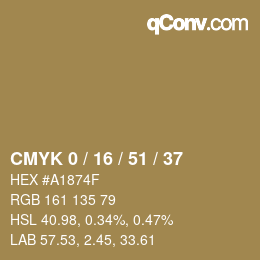 颜色代码: CMYK 0 / 16 / 51 / 37 | qconv.com