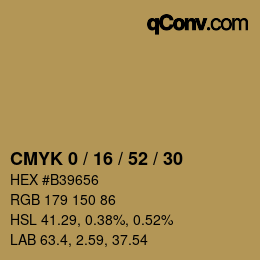 Farbcode: CMYK 0 / 16 / 52 / 30 | qconv.com