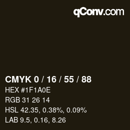 Farbcode: CMYK 0 / 16 / 55 / 88 | qconv.com
