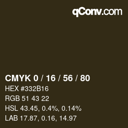 Código de color: CMYK 0 / 16 / 56 / 80 | qconv.com