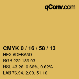 Código de color: CMYK 0 / 16 / 58 / 13 | qconv.com