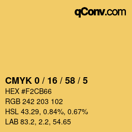Color code: CMYK 0 / 16 / 58 / 5 | qconv.com