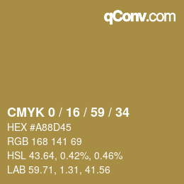 Color code: CMYK 0 / 16 / 59 / 34 | qconv.com