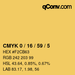 Color code: CMYK 0 / 16 / 59 / 5 | qconv.com