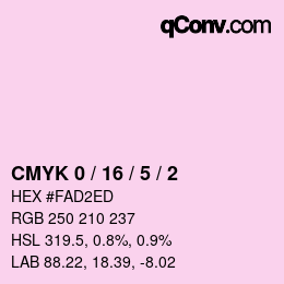 カラーコード: CMYK 0 / 16 / 5 / 2 | qconv.com