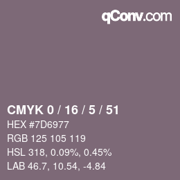 Color code: CMYK 0 / 16 / 5 / 51 | qconv.com
