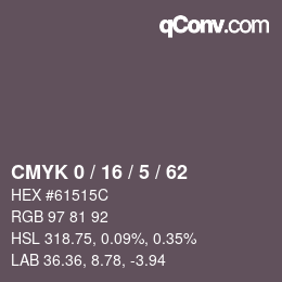 Color code: CMYK 0 / 16 / 5 / 62 | qconv.com