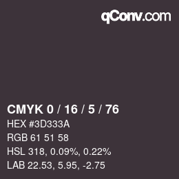 Color code: CMYK 0 / 16 / 5 / 76 | qconv.com