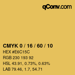 颜色代码: CMYK 0 / 16 / 60 / 10 | qconv.com