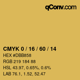 颜色代码: CMYK 0 / 16 / 60 / 14 | qconv.com