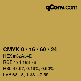 Color code: CMYK 0 / 16 / 60 / 24 | qconv.com