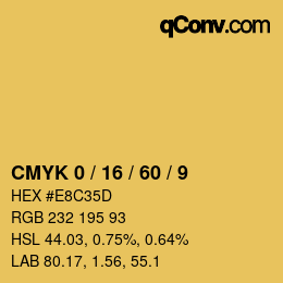 Color code: CMYK 0 / 16 / 60 / 9 | qconv.com