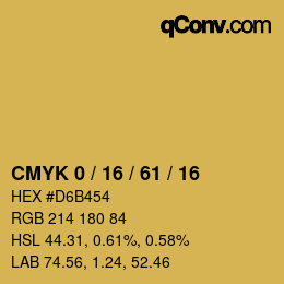 Código de color: CMYK 0 / 16 / 61 / 16 | qconv.com