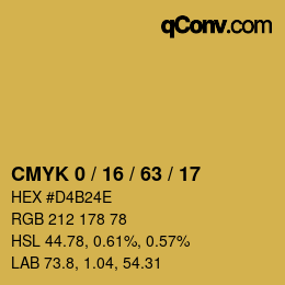 Color code: CMYK 0 / 16 / 63 / 17 | qconv.com