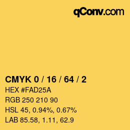 Color code: CMYK 0 / 16 / 64 / 2 | qconv.com