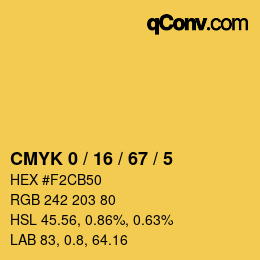 Color code: CMYK 0 / 16 / 67 / 5 | qconv.com