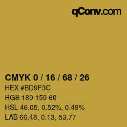 Color code: CMYK 0 / 16 / 68 / 26 | qconv.com